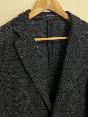 SUITSUPPLY Knitted Navy Blue Havana Patch Unlined Sport Jacket Blazer 44 L